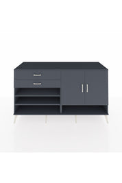 Kronos Konsol 4 Raflı 2 Çekmeceli 2 Kapaklı 176x59x99 Antrasit-Antrasit