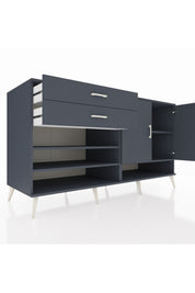 Kronos Konsol 4 Raflı 2 Çekmeceli 2 Kapaklı 176x59x99 Antrasit-Antrasit