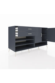 Kronos Konsol 4 Raflı 2 Çekmeceli 2 Kapaklı 176x59x99 Antrasit-Antrasit