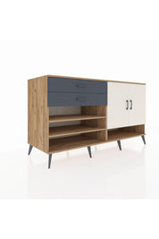 Kronos Konsol 4 Raflı 2 Çekmeceli 2 Kapaklı 176x59x99 Çam-Aytaşı/Antrasit