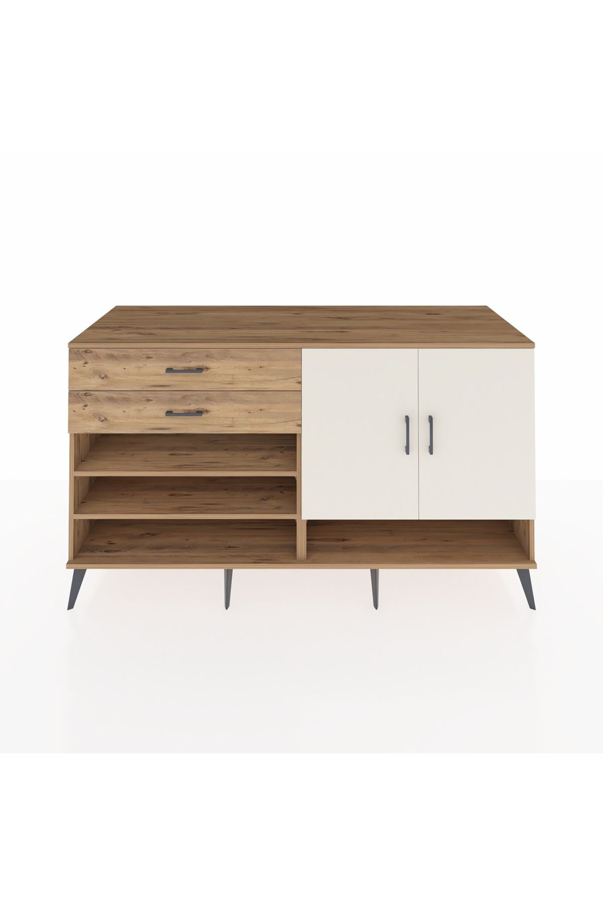 Kronos Konsol 4 Raflı 2 Çekmeceli 2 Kapaklı 176x59x99 Çam-Aytaşı/Çam
