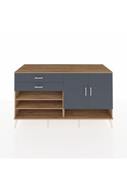 Kronos Konsol 4 Raflı 2 Çekmeceli 2 Kapaklı 176x59x99 Çam-Antrasit