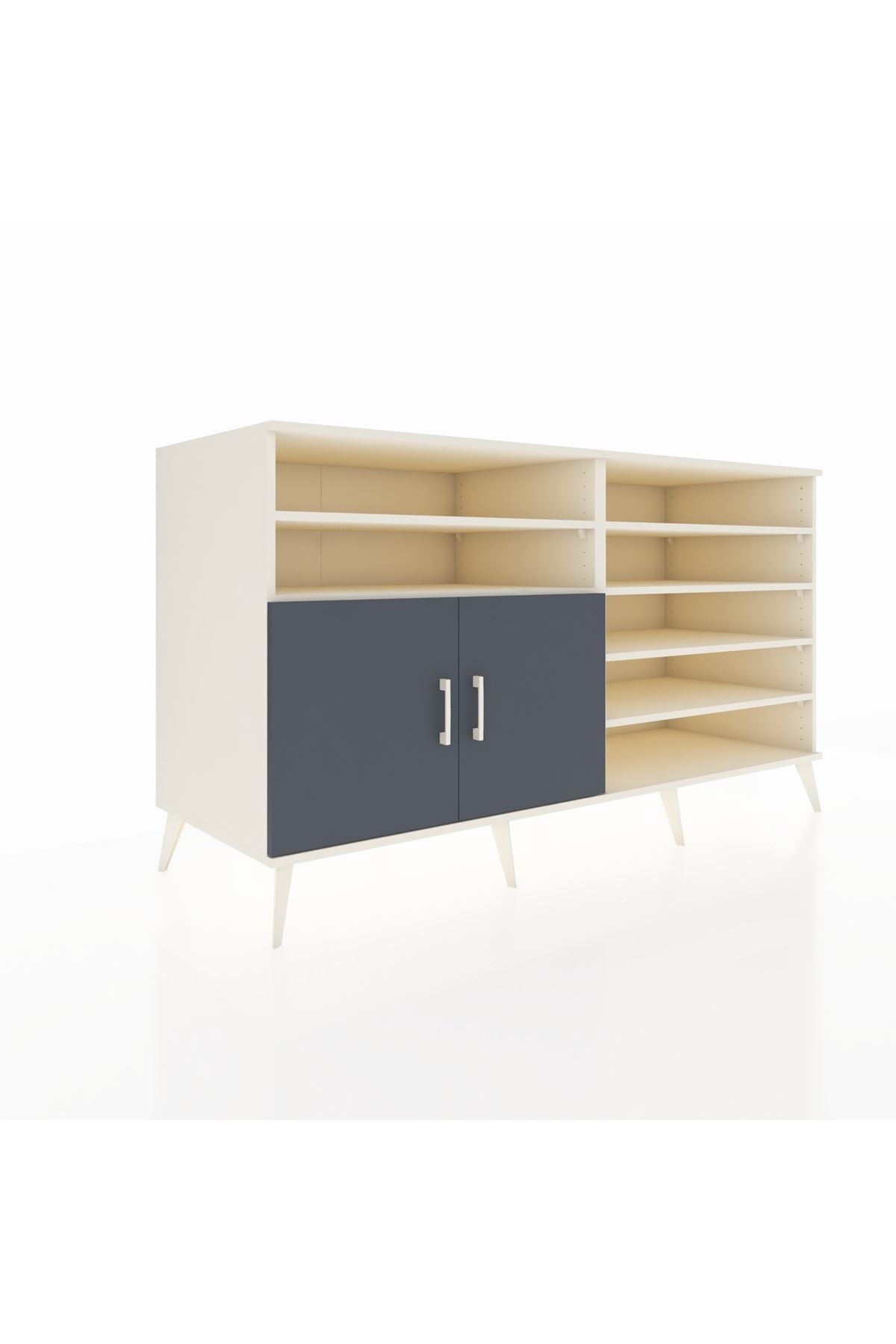 Kronos Konsol 7 Raflı 2 Kapaklı 176x59x99 Aytaşı-Antrasit/Çam