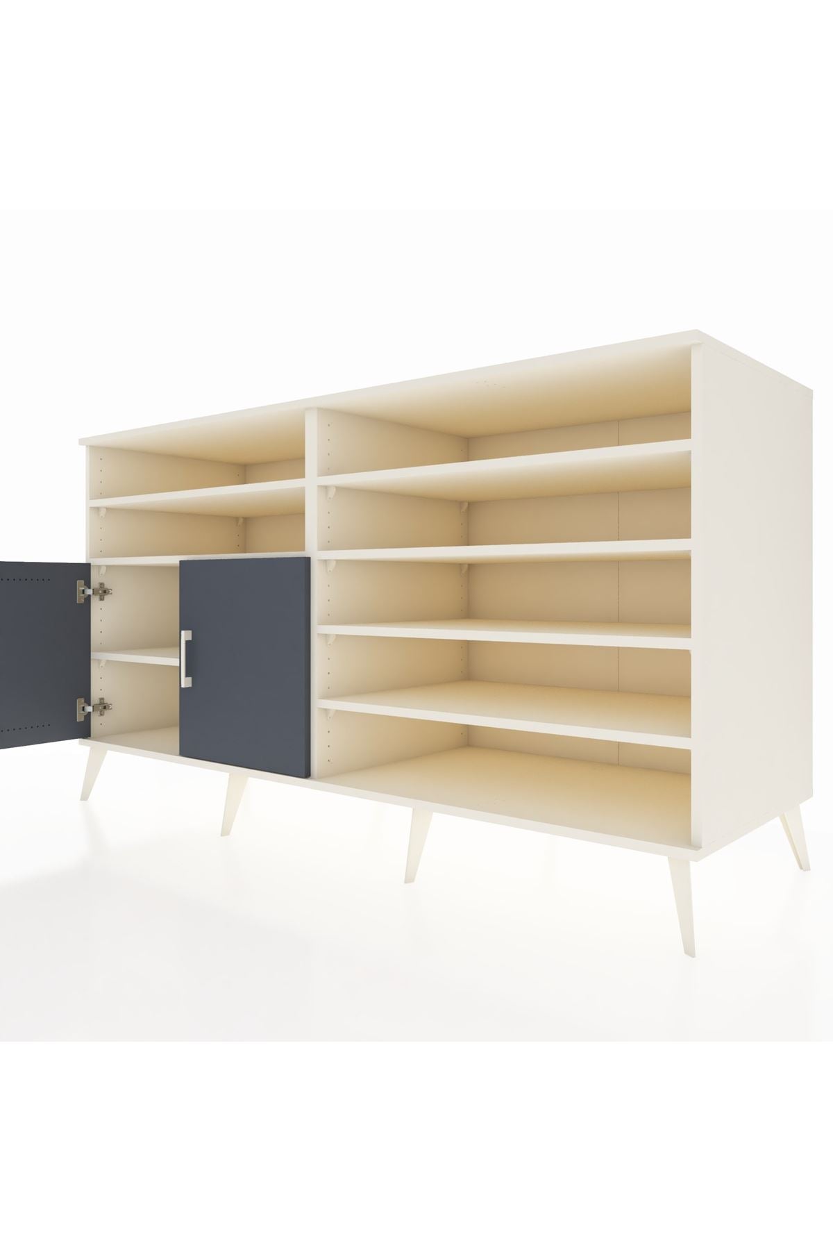 Kronos Konsol 7 Raflı 2 Kapaklı 176x59x99 Aytaşı-Antrasit/Çam