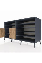 Kronos Konsol 7 Raflı 2 Kapaklı 176x59x99 Antrasit-Çam/Aytaşı