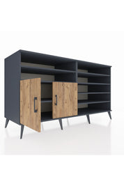 Kronos Konsol 7 Raflı 2 Kapaklı 176x59x99 Antrasit-Çam/Aytaşı