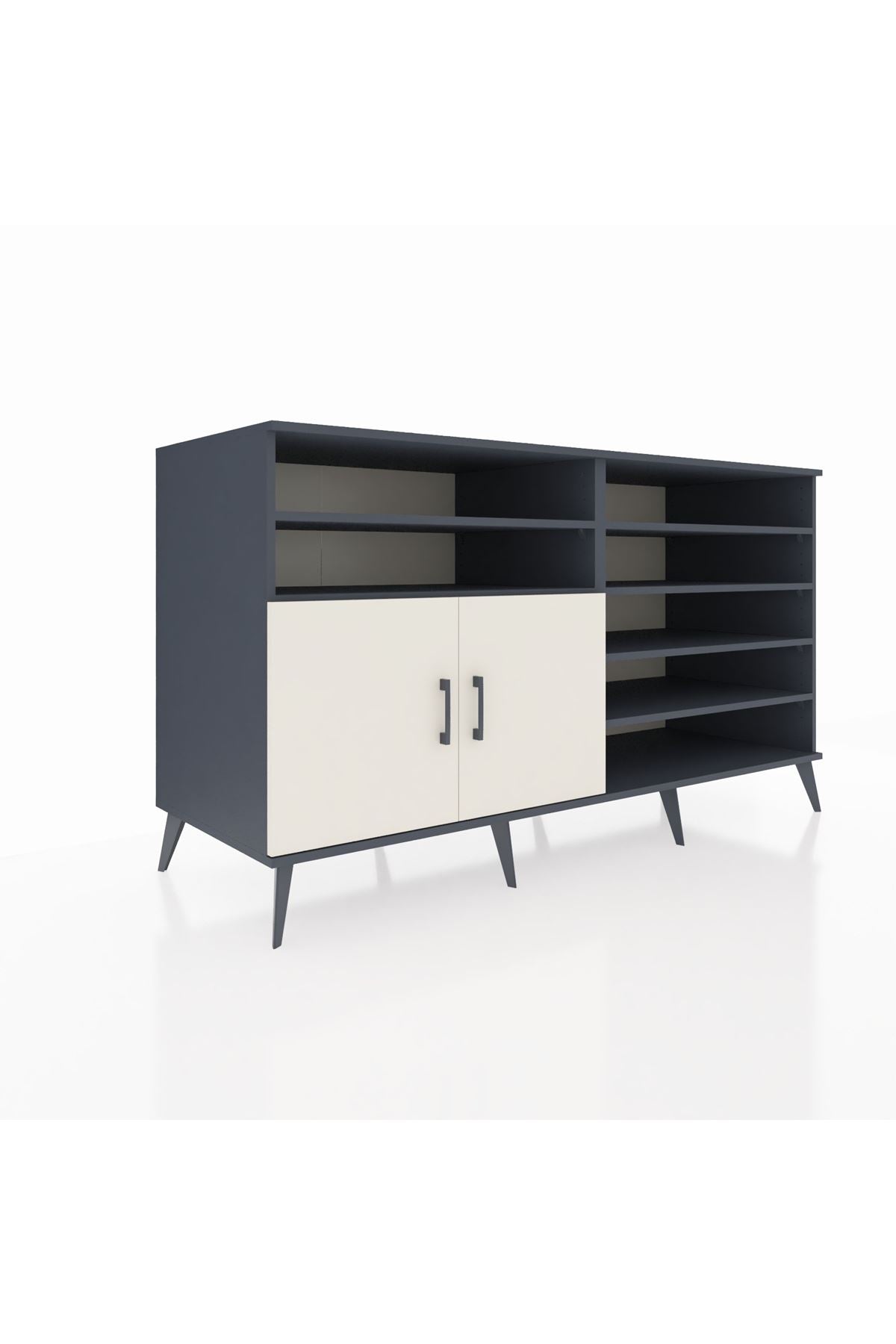 Kronos Konsol 7 Raflı 2 Kapaklı 176x59x99 Antrasit-Aytaşı