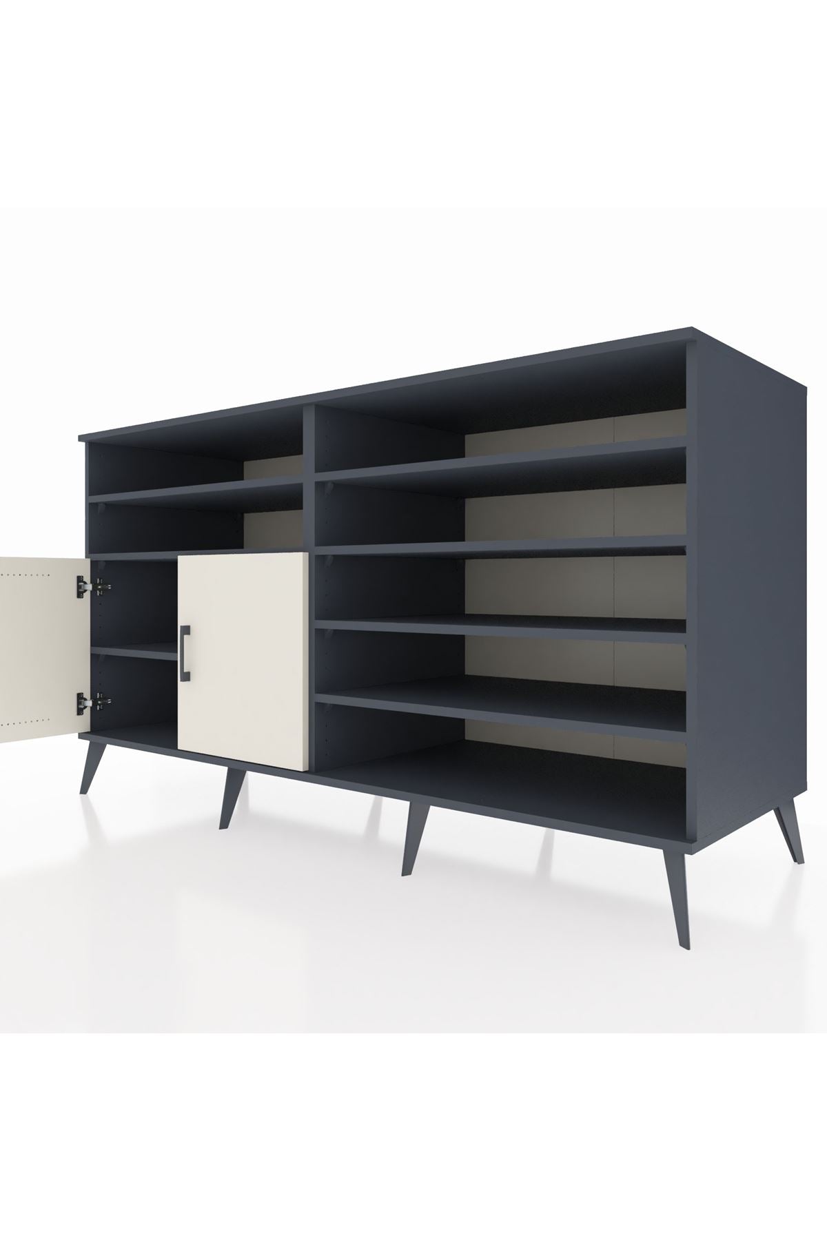 Kronos Konsol 7 Raflı 2 Kapaklı 176x59x99 Antrasit-Aytaşı