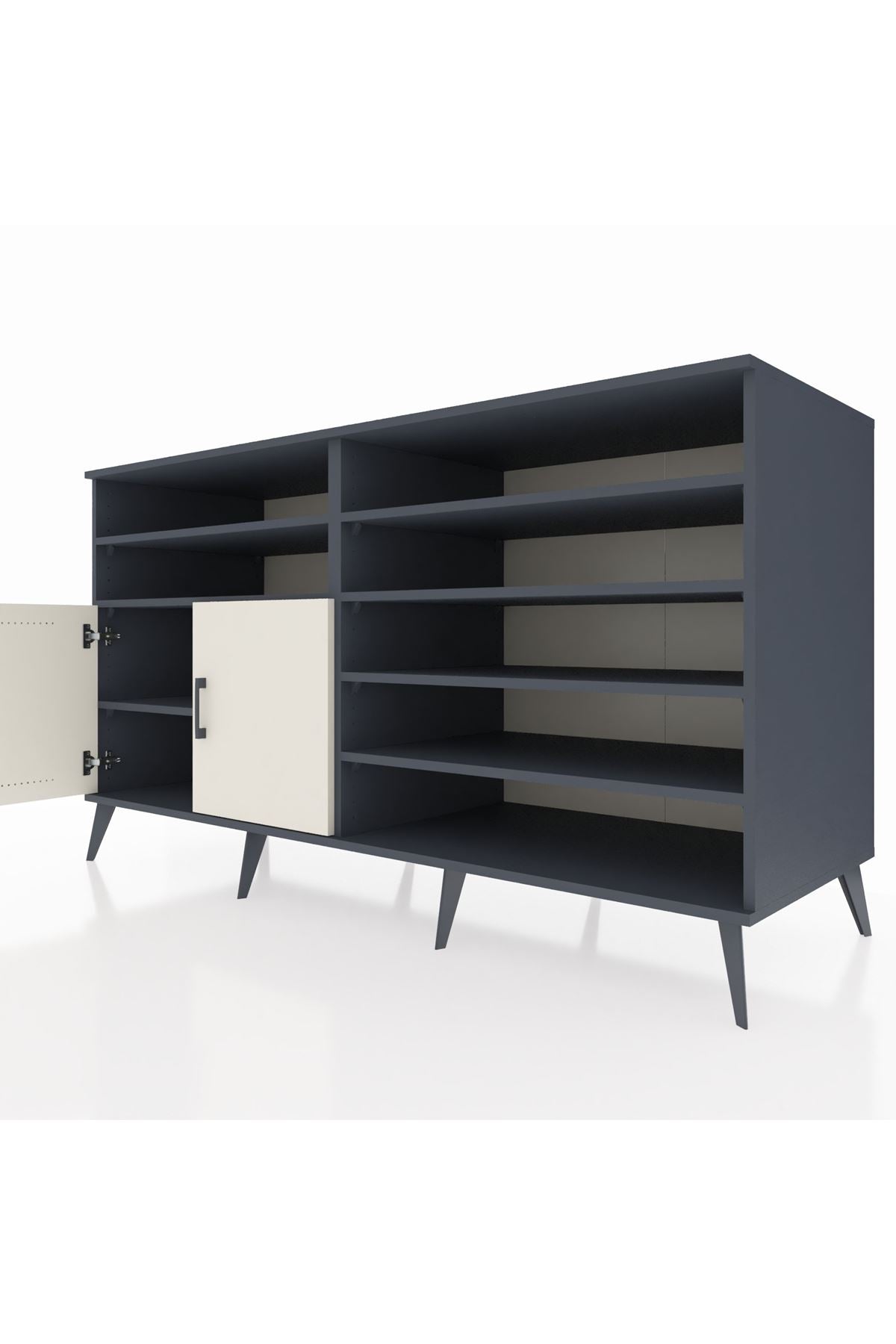 Kronos Konsol 7 Raflı 2 Kapaklı 176x59x99 Antrasit-Aytaşı/Çam