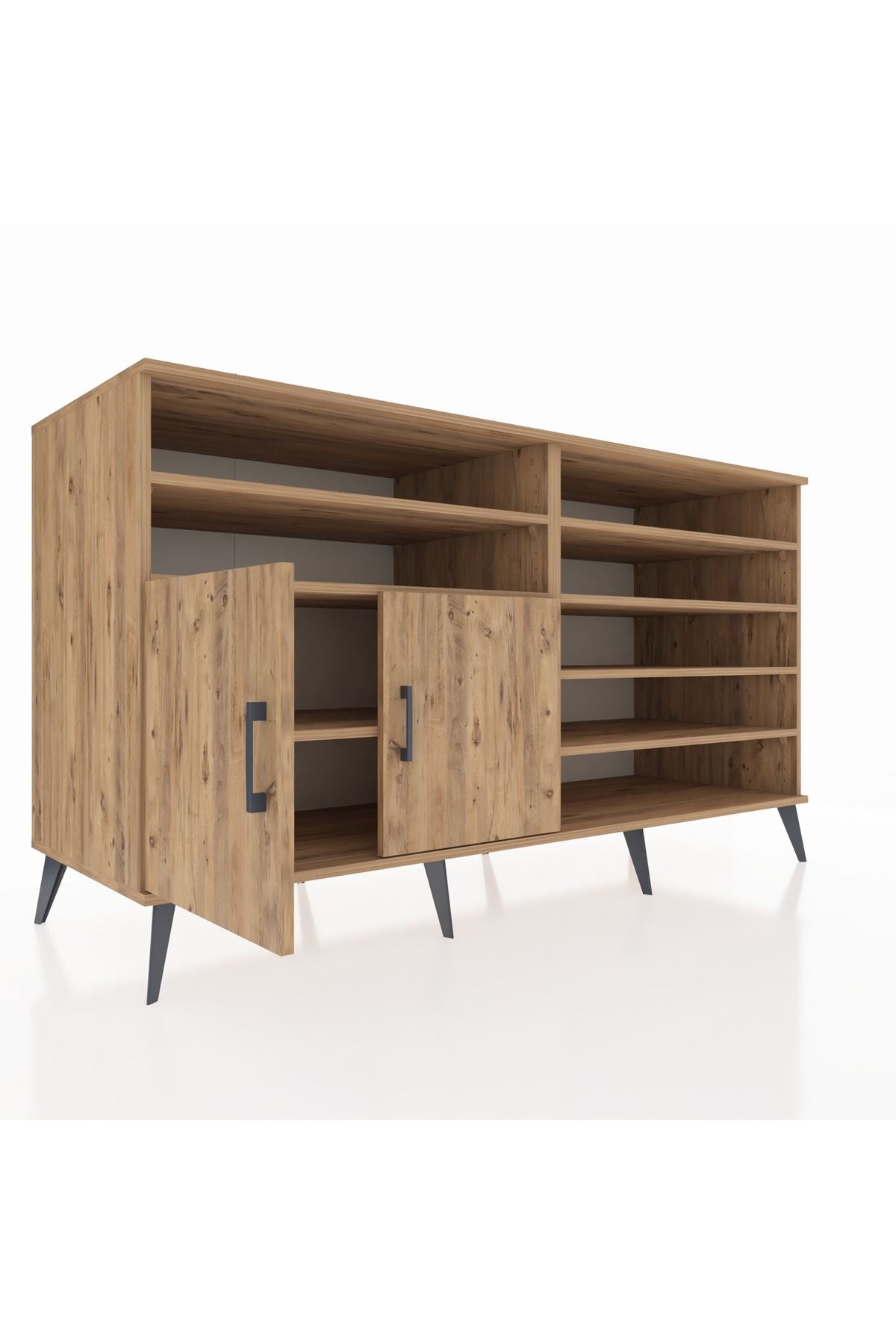 Kronos Konsol 7 Raflı 2 Kapaklı 176x59x99 Çam-Çam/Aytaşı