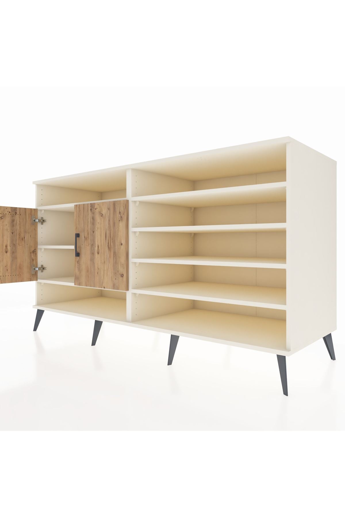 Kronos Konsol 7 Raflı 2 Kapaklı 176x59x99 Aytaşı-Çam/Antrasit