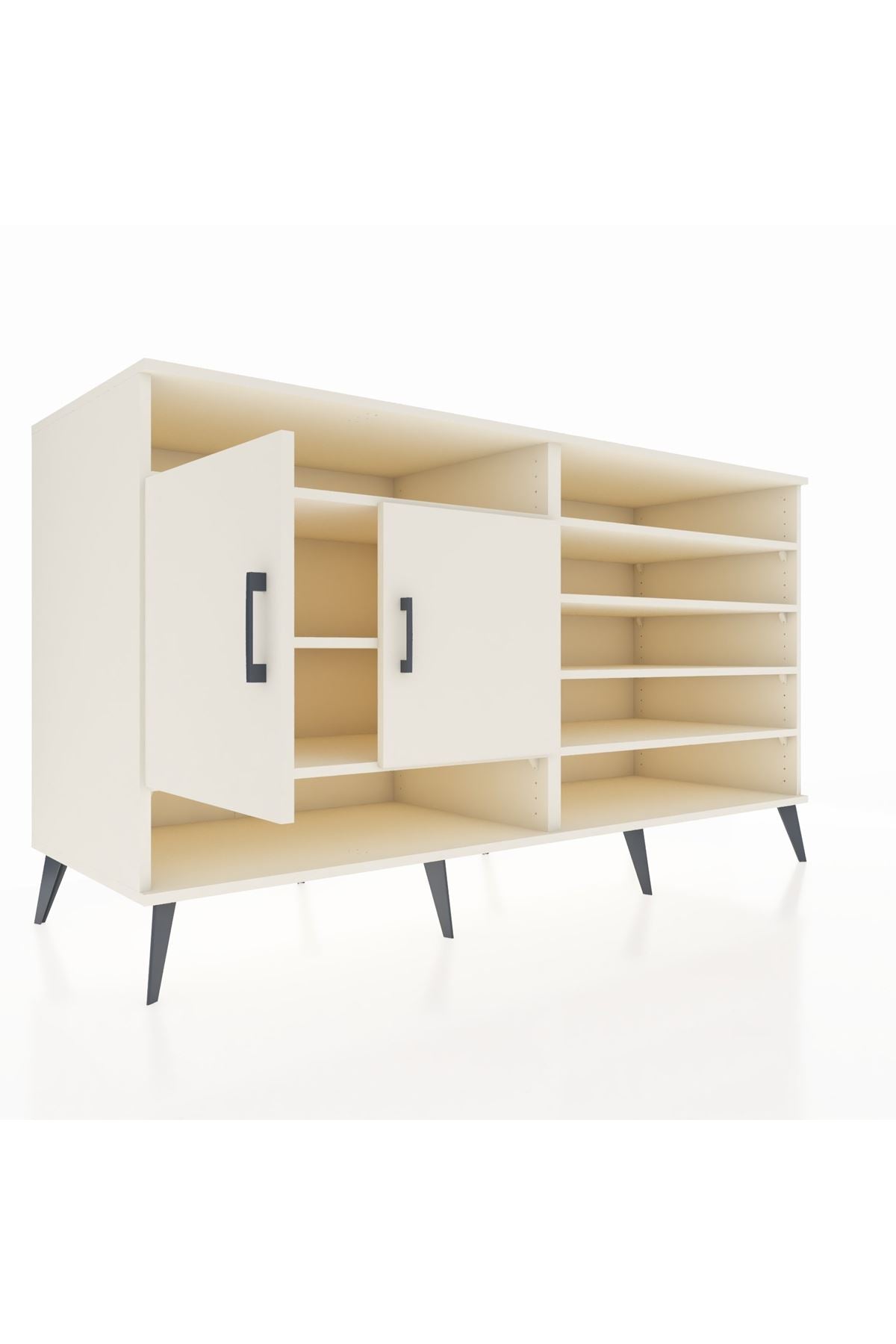 Kronos Konsol 7 Raflı 2 Kapaklı 176x59x99 Aytaşı-Aytaşı/Antrasit