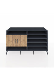 Kronos Konsol 7 Raflı 2 Kapaklı 176x59x99 Antrasit-Çam