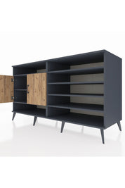 Kronos Konsol 7 Raflı 2 Kapaklı 176x59x99 Antrasit-Çam