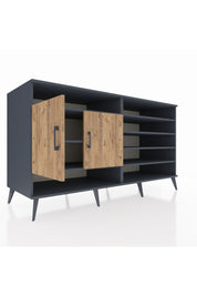 Kronos Konsol 7 Raflı 2 Kapaklı 176x59x99 Antrasit-Çam