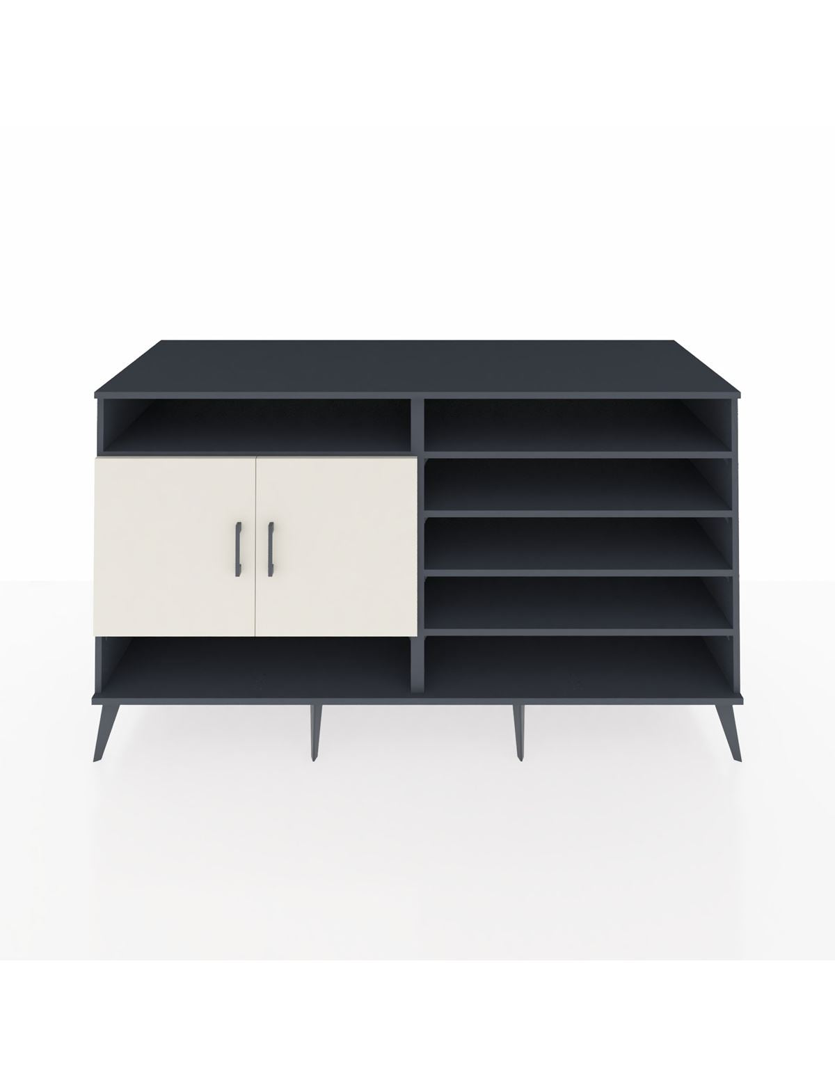 Kronos Konsol 7 Raflı 2 Kapaklı 176x59x99 Antrasit-Aytaşı