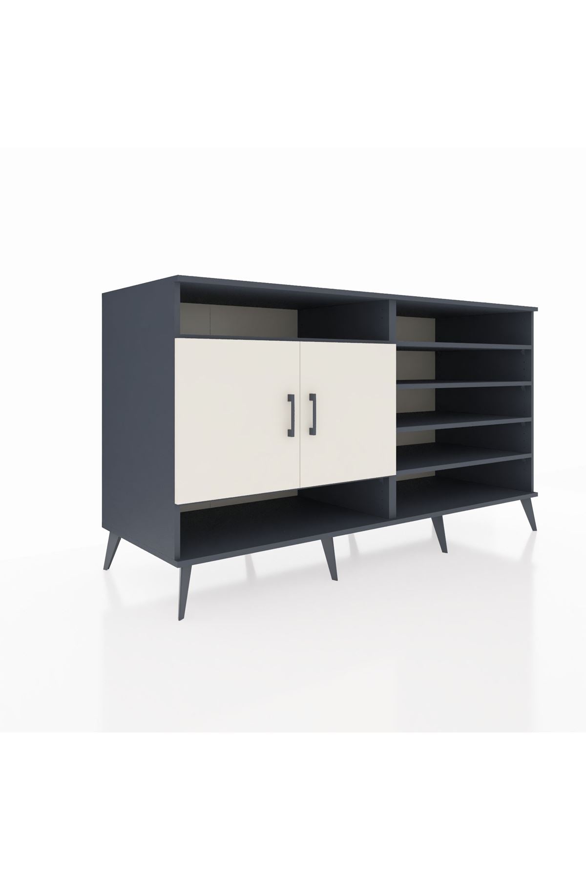 Kronos Konsol 7 Raflı 2 Kapaklı 176x59x99 Antrasit-Aytaşı