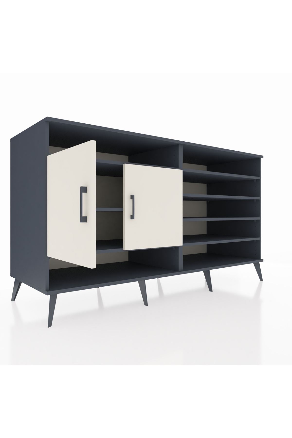 Kronos Konsol 7 Raflı 2 Kapaklı 176x59x99 Antrasit-Aytaşı