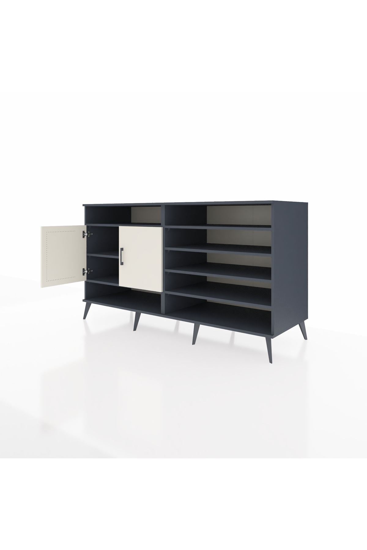 Kronos Konsol 7 Raflı 2 Kapaklı 176x59x99 Antrasit-Aytaşı/Çam