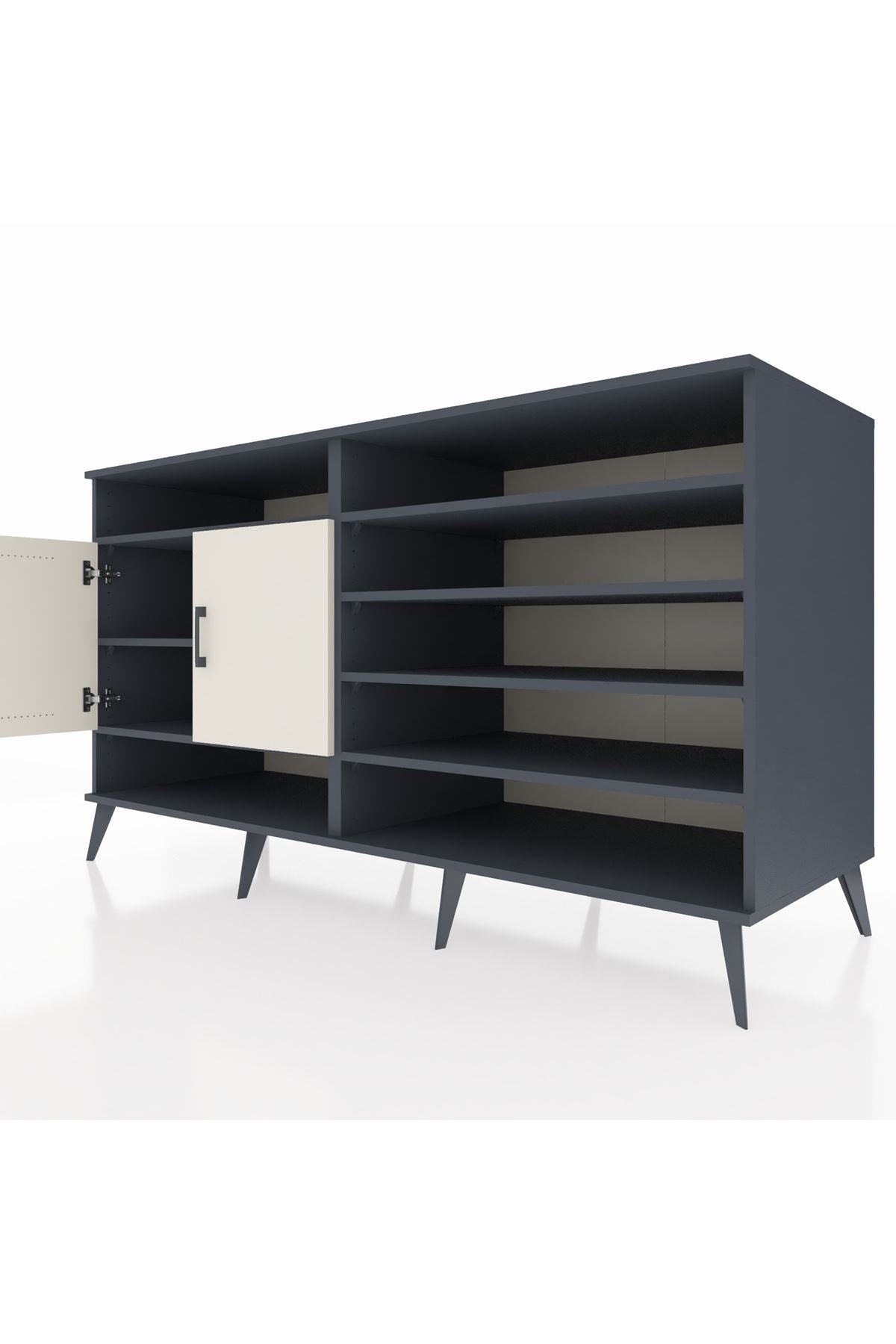 Kronos Konsol 7 Raflı 2 Kapaklı 176x59x99 Antrasit-Aytaşı/Çam