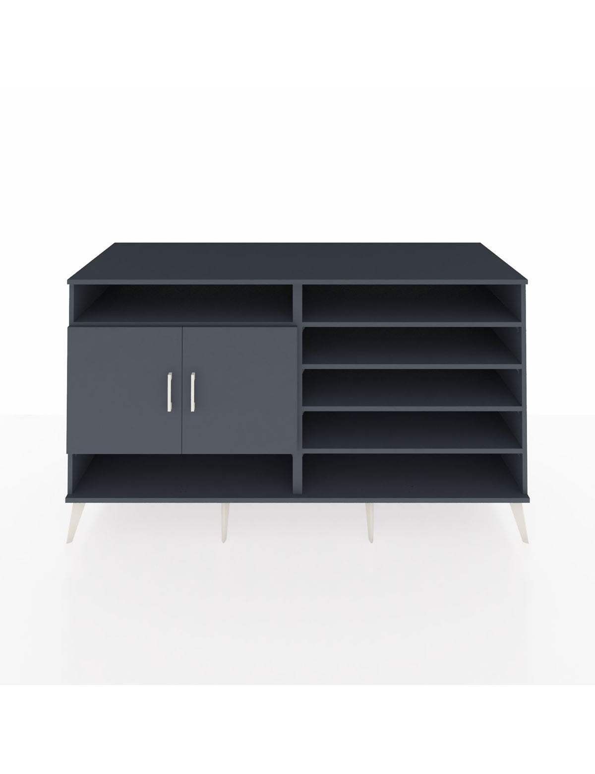 Kronos Konsol 7 Raflı 2 Kapaklı 176x59x99 Antrasit-Antrasit