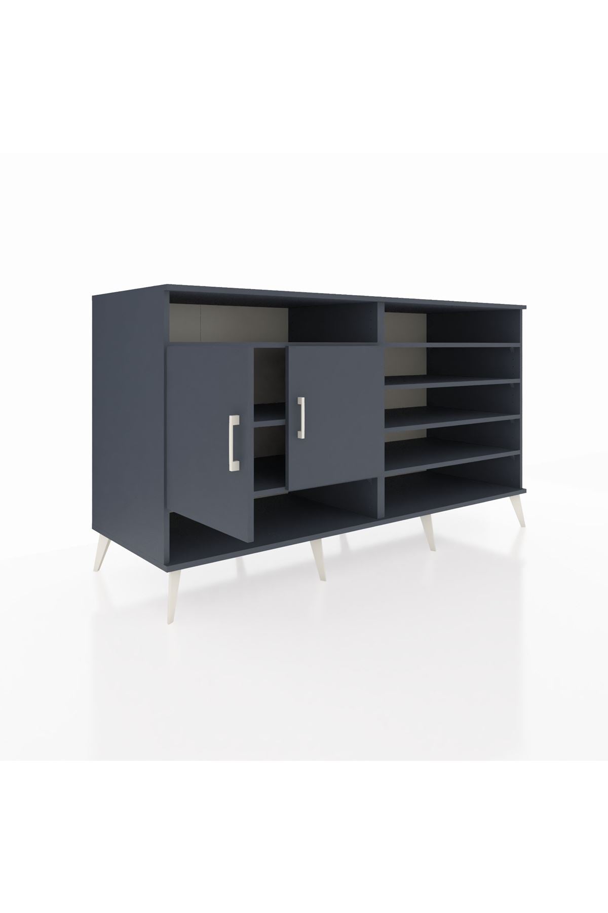 Kronos Konsol 7 Raflı 2 Kapaklı 176x59x99 Antrasit-Antrasit