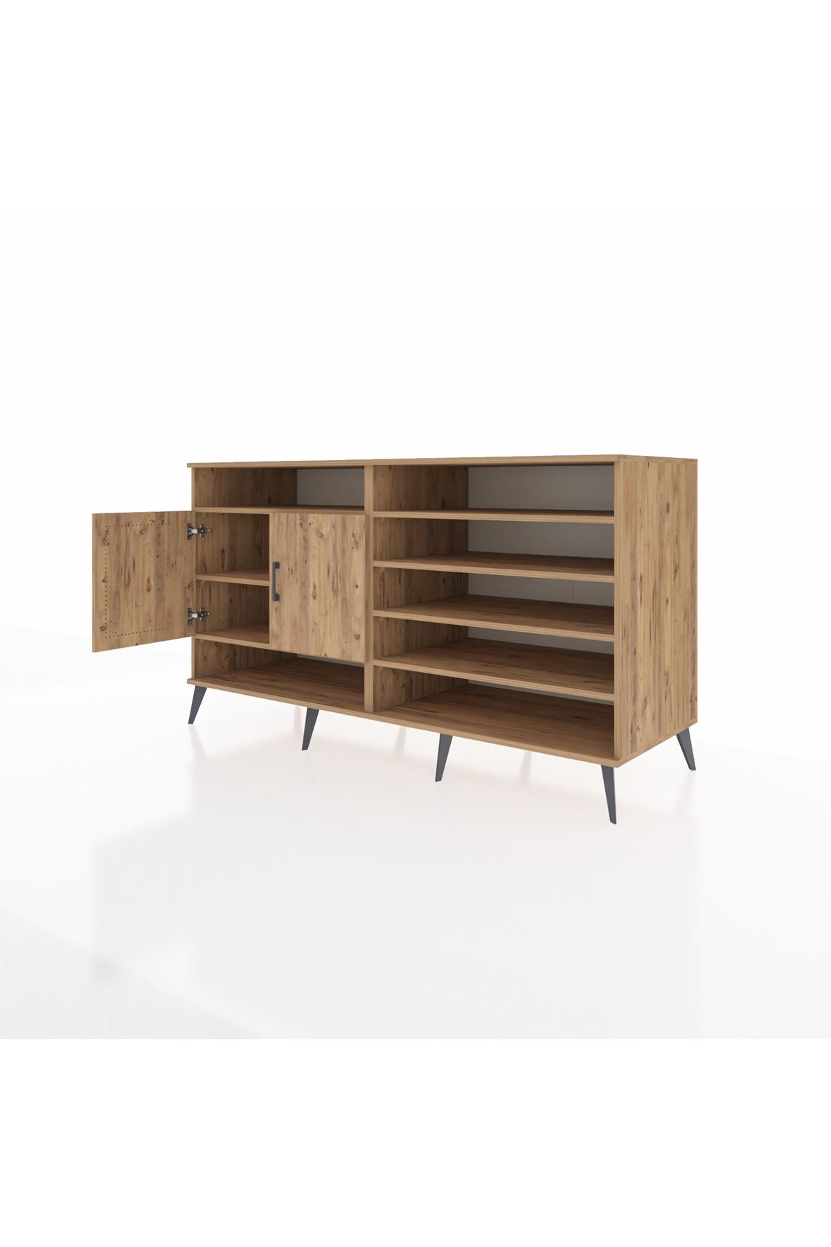 Kronos Konsol 7 Raflı 2 Kapaklı 176x59x99 Çam-Çam/Aytaşı