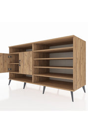 Kronos Konsol 7 Raflı 2 Kapaklı 176x59x99 Çam-Çam/Antrasit