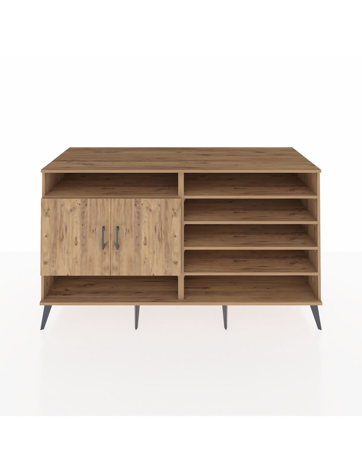 Kronos Konsol 7 Raflı 2 Kapaklı 176x59x99 Çam-Çam