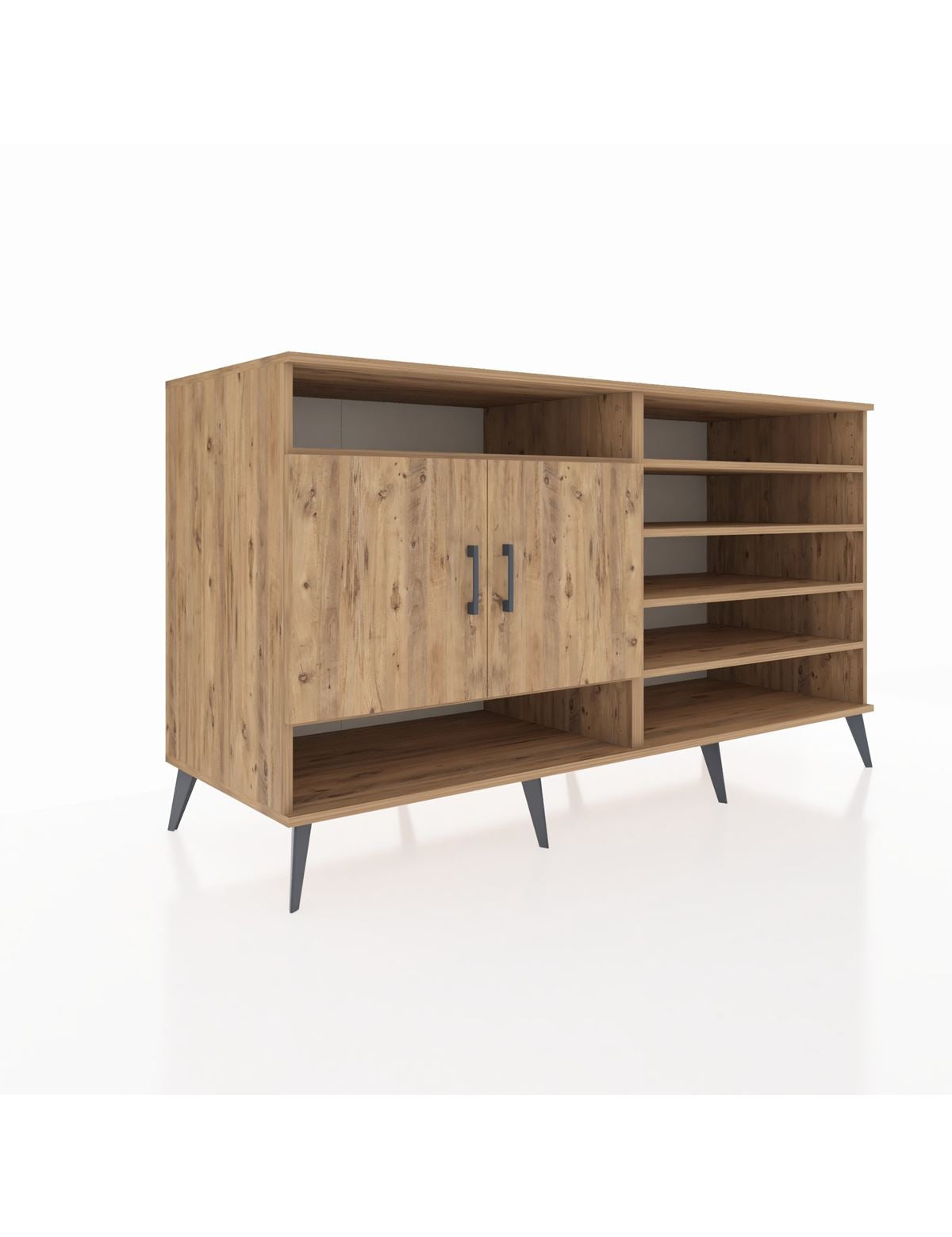 Kronos Konsol 7 Raflı 2 Kapaklı 176x59x99 Çam-Çam