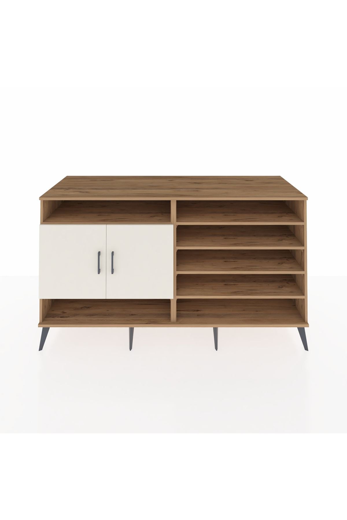 Kronos Konsol 7 Raflı 2 Kapaklı 176x59x99 Çam-Aytaşı/Antrasit