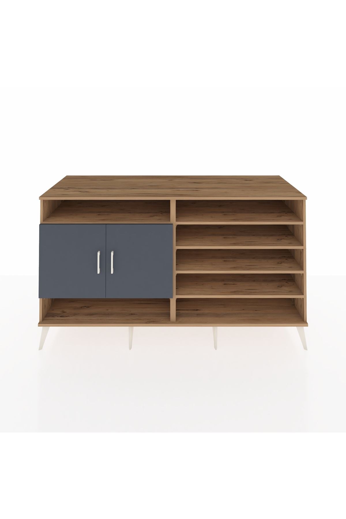 Kronos Konsol 7 Raflı 2 Kapaklı 176x59x99 Çam-Antrasit/Aytaşı