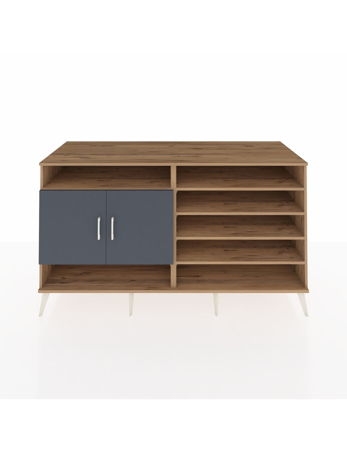 Kronos Konsol 7 Raflı 2 Kapaklı 176x59x99 Çam-Antrasit