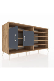 Kronos Konsol 7 Raflı 2 Kapaklı 176x59x99 Çam-Antrasit