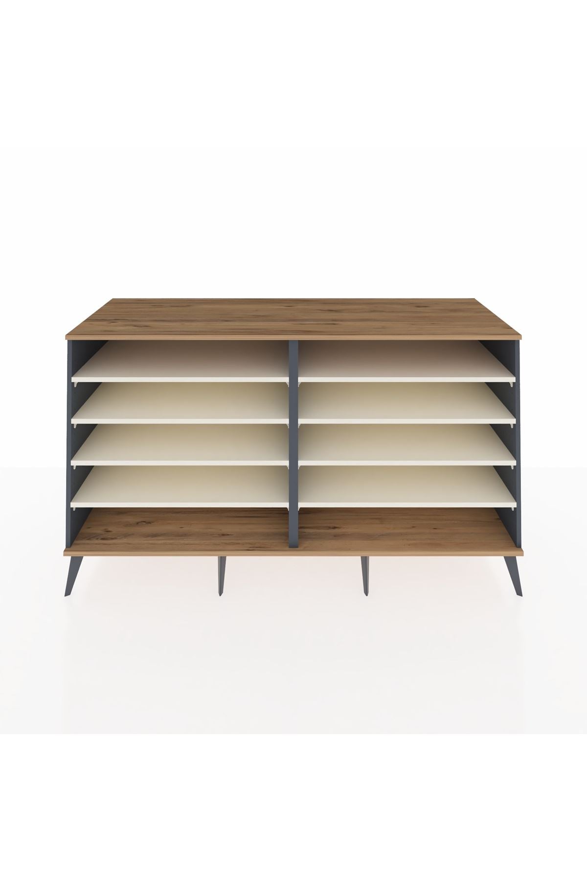 Kronos Konsol 8 Raflı 176x59x99 Antrasit-Çam/Aytaşı