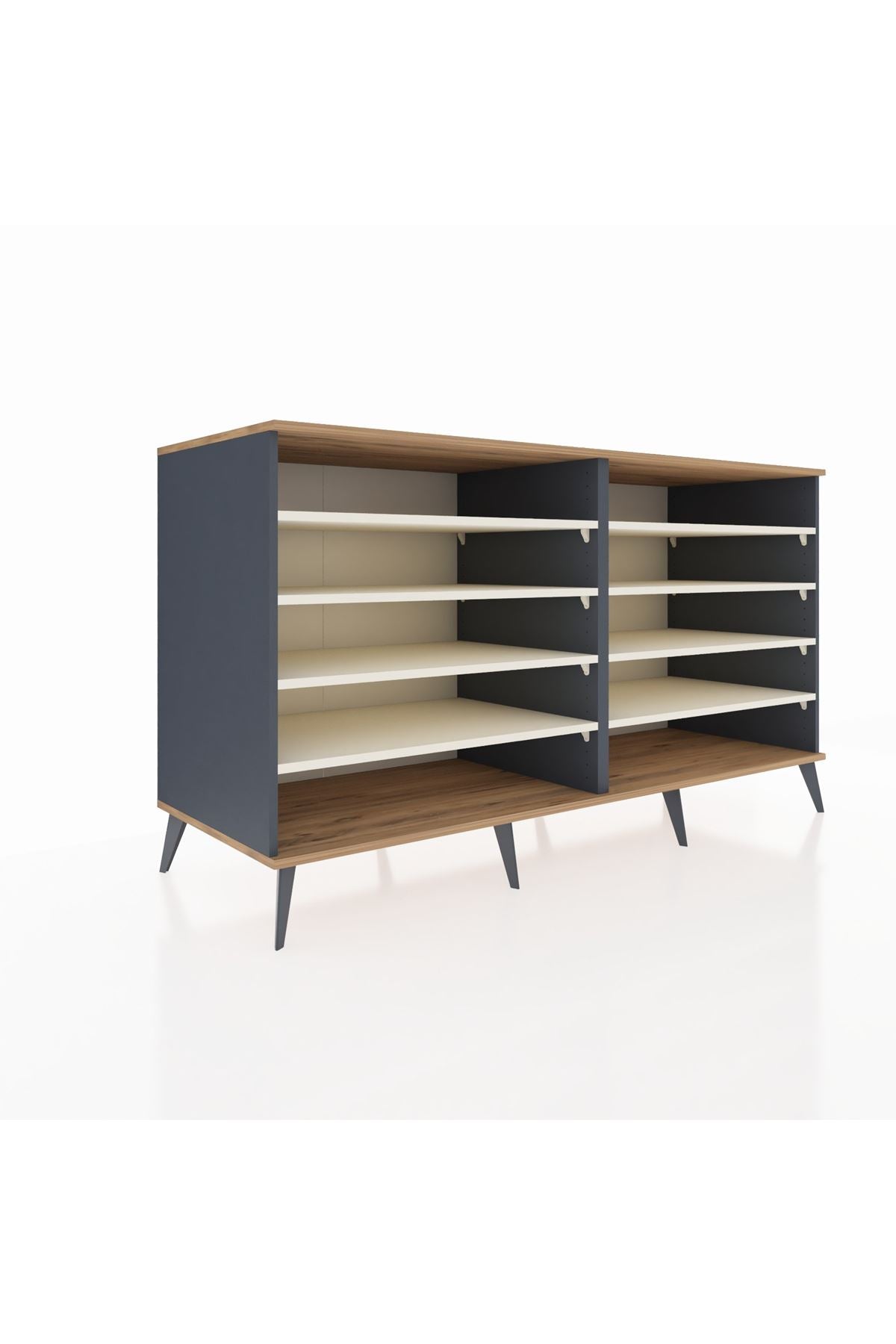 Kronos Konsol 8 Raflı 176x59x99 Antrasit-Çam/Aytaşı