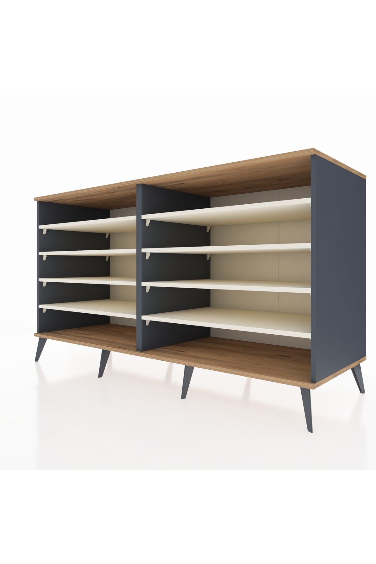 Kronos Konsol 8 Raflı 176x59x99 Antrasit-Çam/Aytaşı