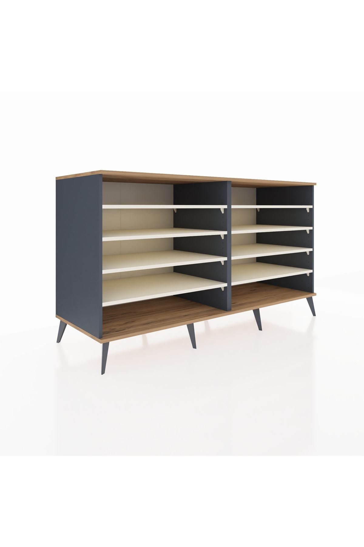 Kronos Konsol 8 Raflı 176x59x99 Antrasit-Çam/Aytaşı