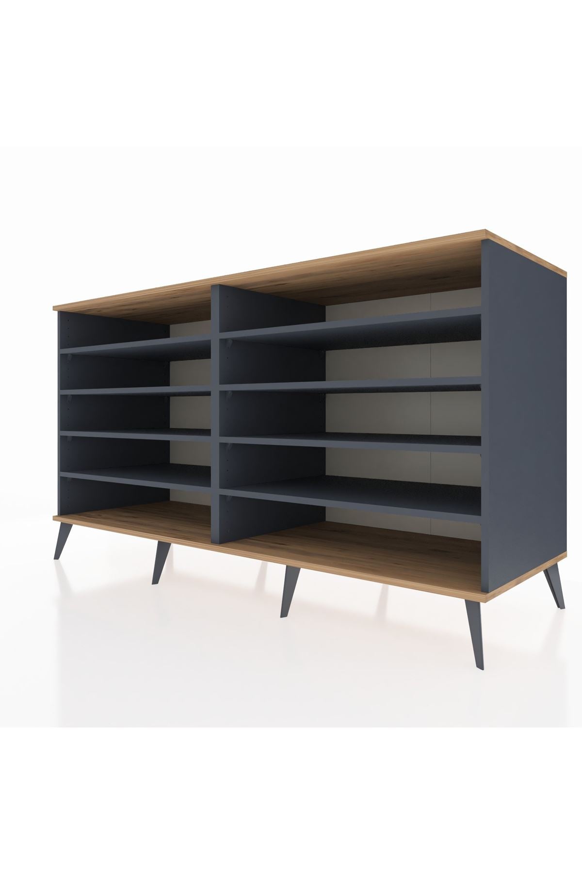 Kronos Konsol 8 Raflı 176x59x99 Antrasit-Çam/Antrasit