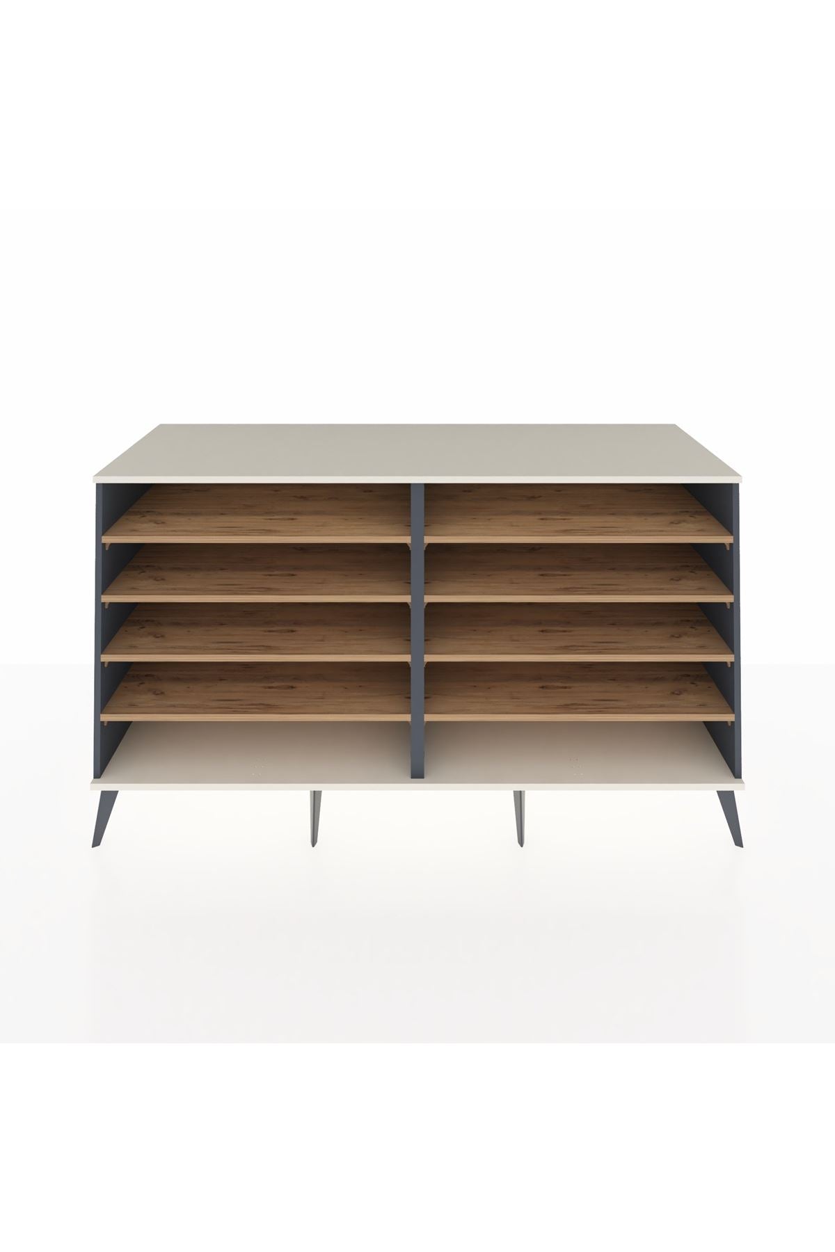 Kronos Konsol 8 Raflı 176x59x99 Antrasit-Aytaşı/Çam