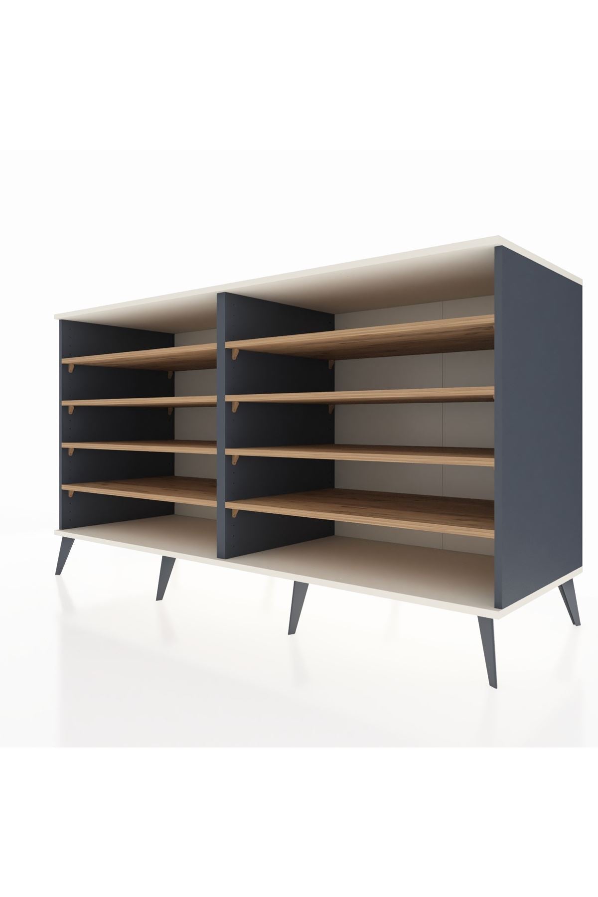 Kronos Konsol 8 Raflı 176x59x99 Antrasit-Aytaşı/Çam