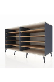 Kronos Konsol 8 Raflı 176x59x99 Antrasit-Aytaşı/Çam