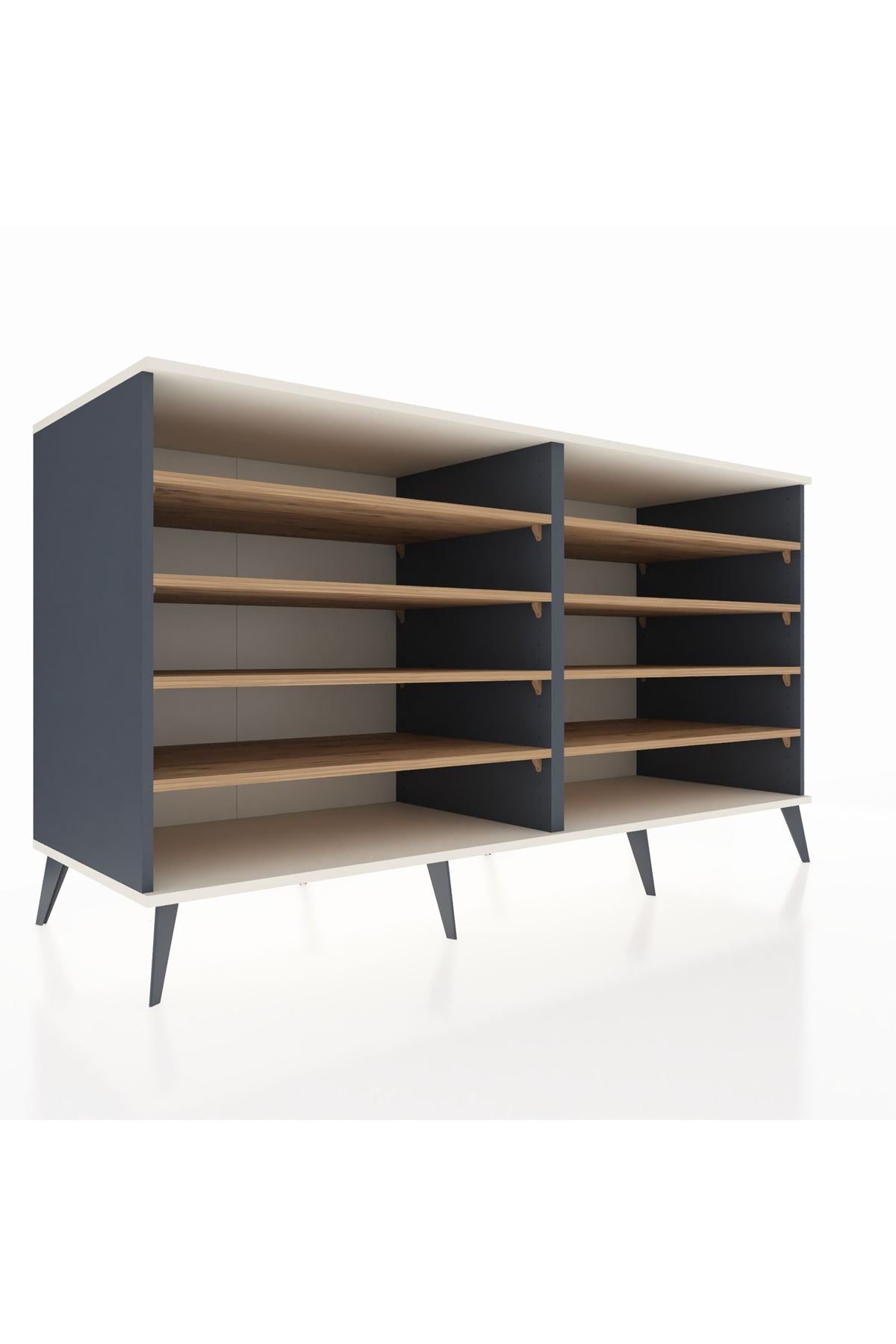 Kronos Konsol 8 Raflı 176x59x99 Antrasit-Aytaşı/Çam