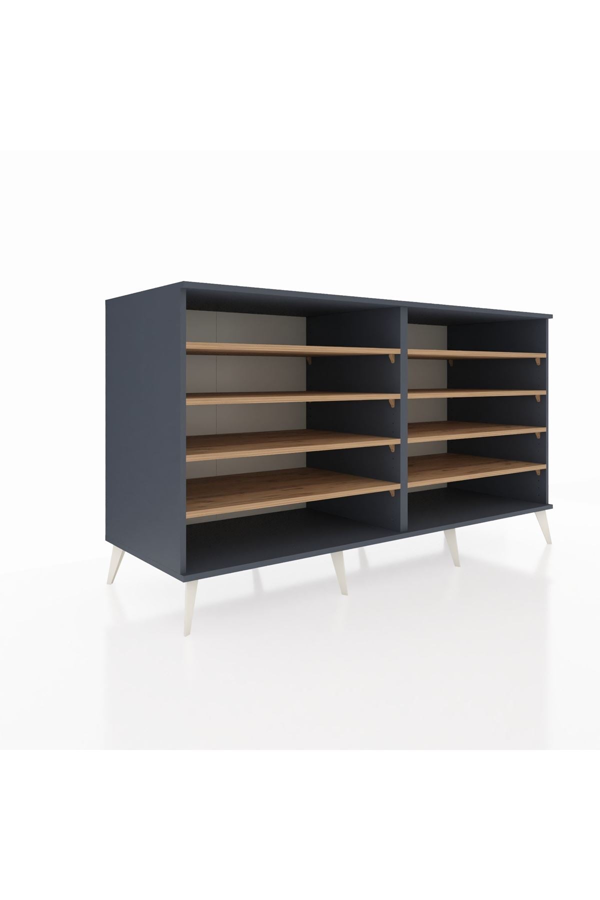 Kronos Konsol 8 Raflı 176x59x99 Antrasit-Antrasit/Çam