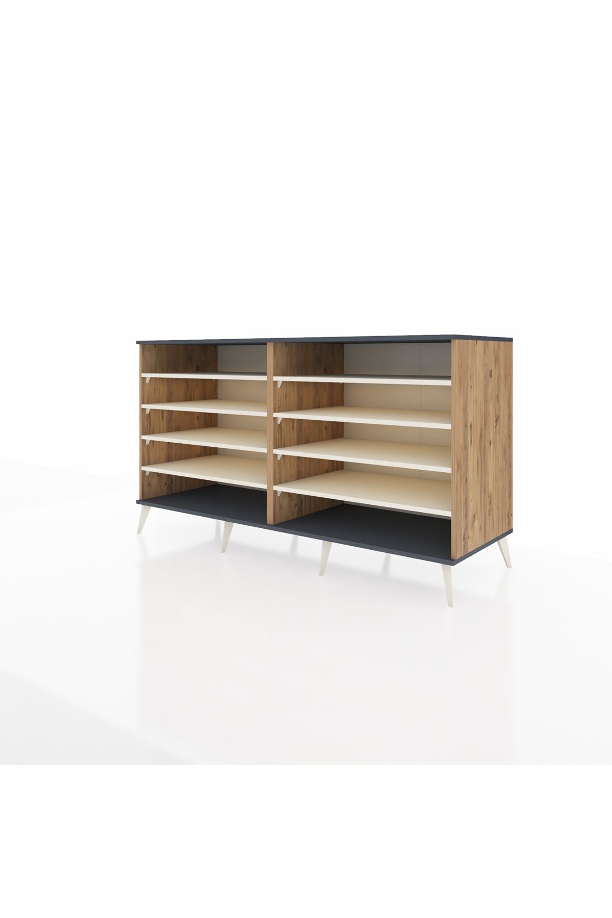 Kronos Konsol 8 Raflı 176x59x99 Çam-Antrasit/Aytaşı