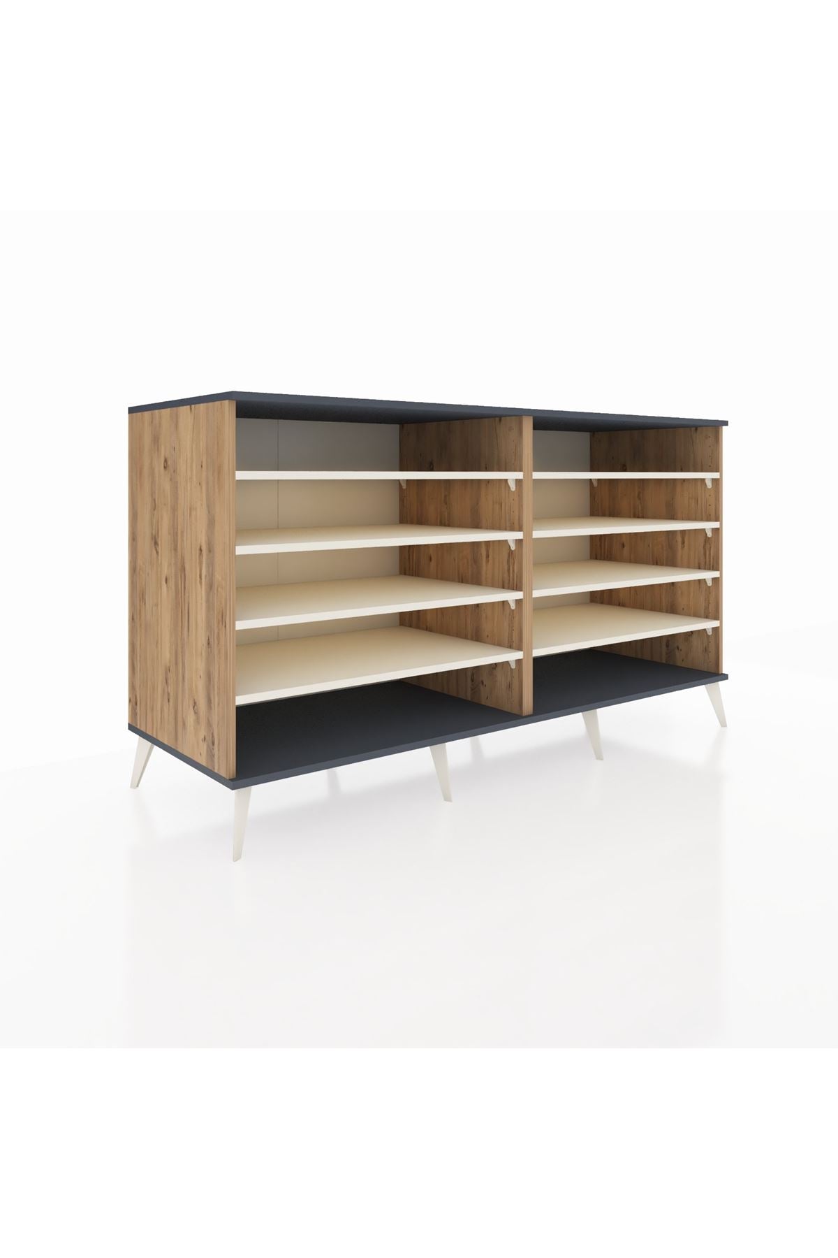 Kronos Konsol 8 Raflı 176x59x99 Çam-Antrasit/Aytaşı