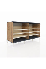 Kronos Konsol 8 Raflı 176x59x99 Çam-Antrasit/Aytaşı