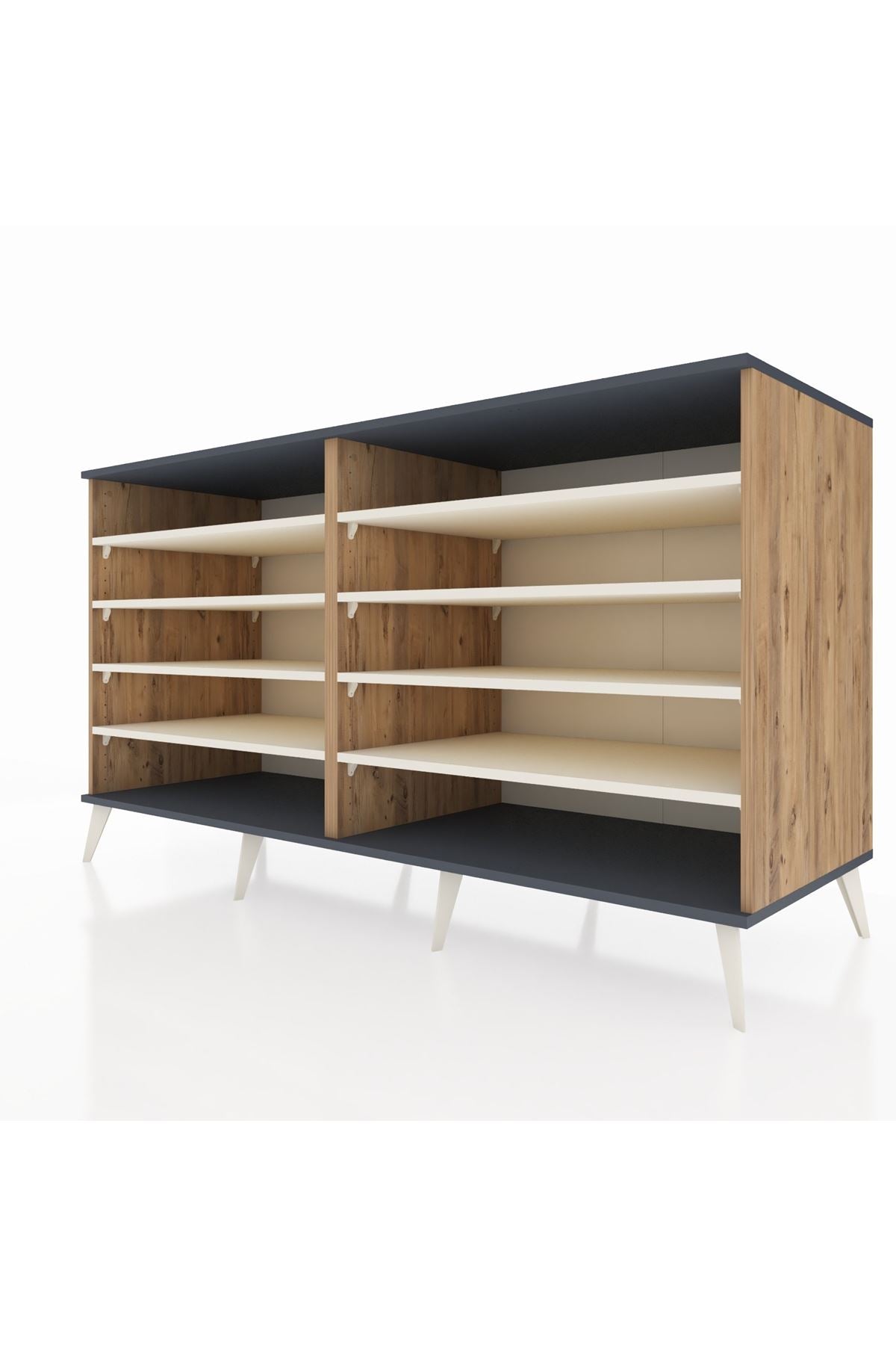 Kronos Konsol 8 Raflı 176x59x99 Çam-Antrasit/Aytaşı