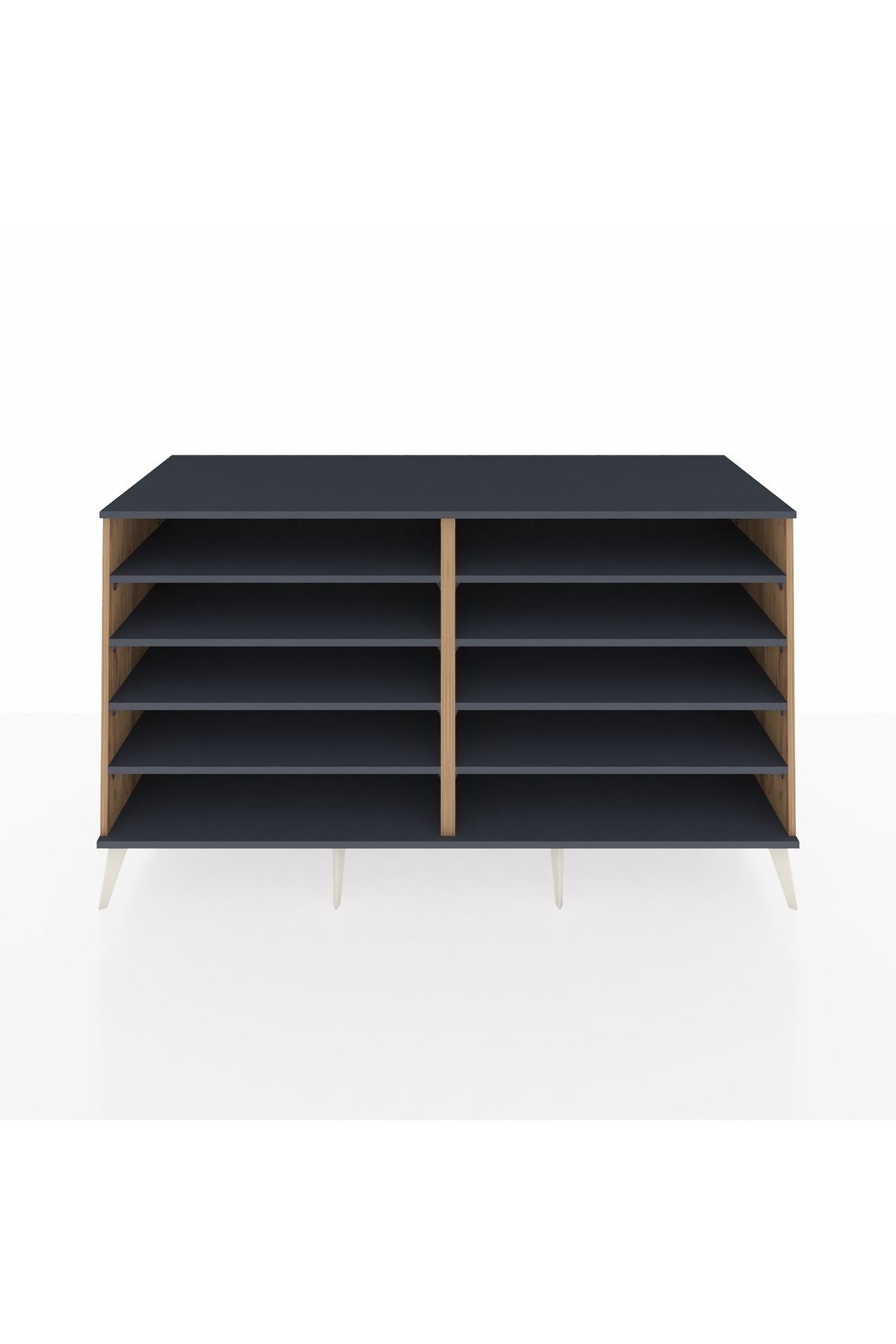Kronos Konsol 8 Raflı 176x59x99 Çam-Antrasit