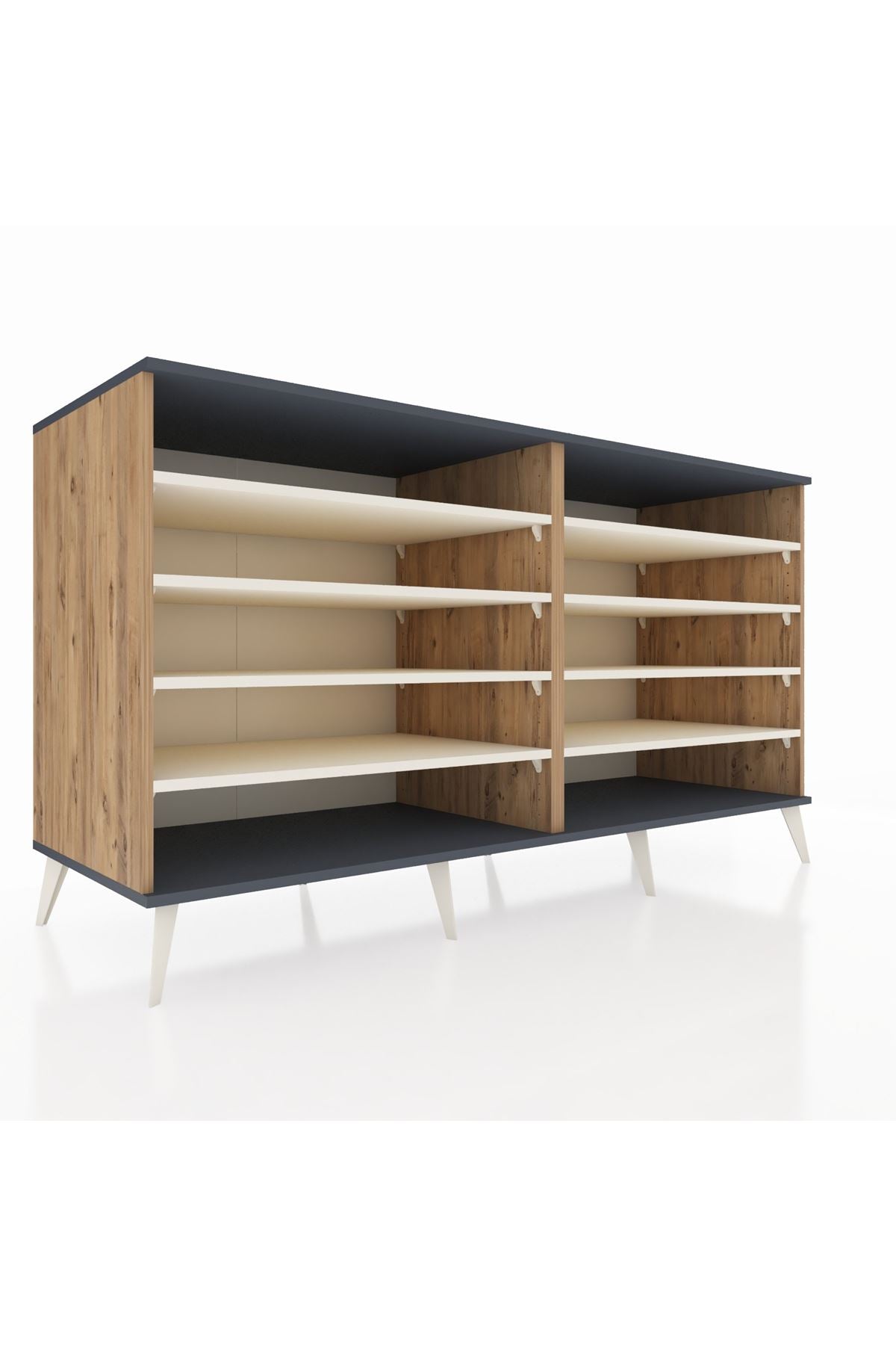 Kronos Konsol 8 Raflı 176x59x99 Çam-Antrasit/Aytaşı